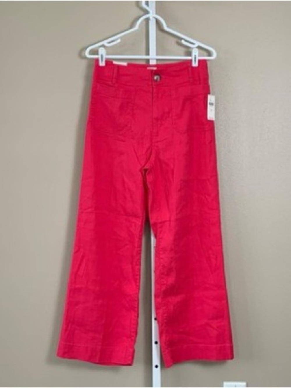 Anthropologie Maeve Colette Wide Leg Crop Pants Linen Blend Pink size 27 Boho